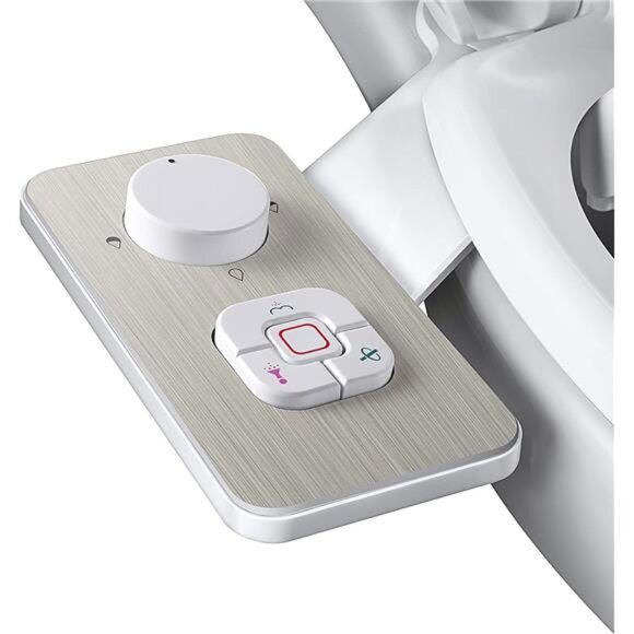 Non-Electric Cold Water Bidet Toilet Seat Attachment with Pressure Controls